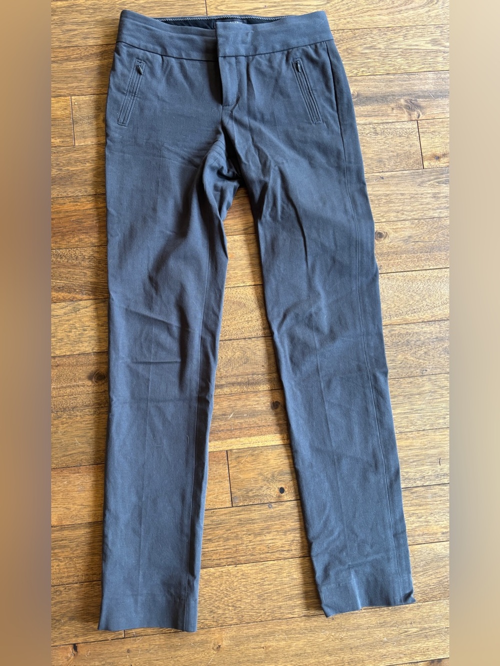 Banana Republic Martin Fit Pants Size 2 Charcoal Grey Stretch Zip Pocket Career